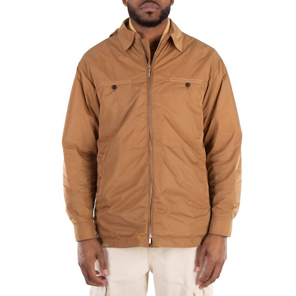 NEW SALVATORE FERRAGAMO detachable hood long sleeve jacket in beige
